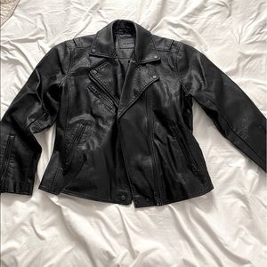 Vegan leather moto jacket XL in black